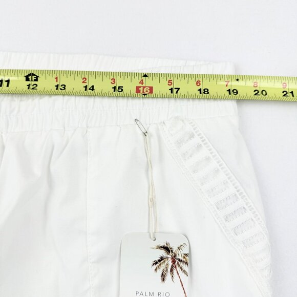Palm Rio Womens Pull-on Elastic/Drawstring Stretch Poplin White Capris Sz XL NWT - Picture 8 of 11